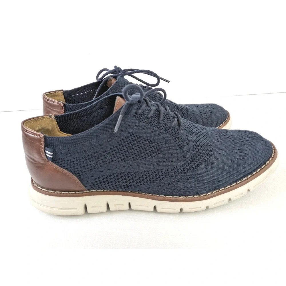Nautica Wrenwood 3 Knit Oxford‎ Shoe Mens 10 Blue Lace Up Business Casual Preppy